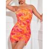 imageSOLY HUX Womens Floral Tube Dress Summer Strapless Bodycon Mini Dress Party ClubwearOrange Floral