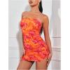 imageSOLY HUX Womens Floral Tube Dress Summer Strapless Bodycon Mini Dress Party ClubwearOrange Printed