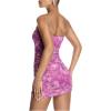 imageSOLY HUX Womens Floral Tube Dress Summer Strapless Bodycon Mini Dress Party ClubwearPink Floral