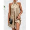 imageSOLY HUX Womens Halter Dress Sleeveless Tunic Flowy Short Summer DressesPure Gold