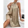imageSOLY HUX Womens Halter Dress Sleeveless Tunic Flowy Short Summer DressesPure Gold