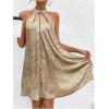 imageSOLY HUX Womens Halter Dress Sleeveless Tunic Flowy Short Summer DressesPure Gold