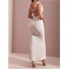 imageSOLY HUX Womens Maxi Dress Crochet Ruffle Sleeveless Backless Bodycon Long DressesPure White