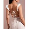 imageSOLY HUX Womens Maxi Dress Crochet Ruffle Sleeveless Backless Bodycon Long DressesPure White