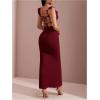 imageSOLY HUX Womens Maxi Dress Crochet Ruffle Sleeveless Backless Bodycon Long DressesSolid Burgundy