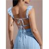 imageSOLY HUX Womens Maxi Dress Crochet Ruffle Sleeveless Backless Bodycon Long DressesSolid Light Blue
