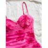 imageSOLY HUX Womens Summer Floral Corset Dress Spaghetti Strap Ruched Mesh Bodycon Vacation Mini DressesHot Pink