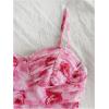 imageSOLY HUX Womens Summer Floral Corset Dress Spaghetti Strap Ruched Mesh Bodycon Vacation Mini DressesPink Floral