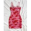 imageSOLY HUX Womens Summer Floral Corset Dress Spaghetti Strap Ruched Mesh Bodycon Vacation Mini DressesPink Printed