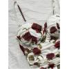 imageSOLY HUX Womens Summer Floral Corset Dress Spaghetti Strap Ruched Mesh Bodycon Vacation Mini DressesWhite Floral
