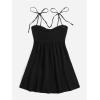 imageSOLY HUX Womens Tie Shoulder Cami Dress Spaghetti Strap Mini Summer DressesPlain Black