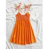 imageSOLY HUX Womens Tie Shoulder Cami Dress Spaghetti Strap Mini Summer DressesPlain Burnt Orange