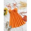 imageSOLY HUX Womens Tie Shoulder Cami Dress Spaghetti Strap Mini Summer DressesPlain Burnt Orange