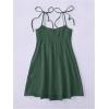 imageSOLY HUX Womens Tie Shoulder Cami Dress Spaghetti Strap Mini Summer DressesPlain Dark Green