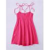 imageSOLY HUX Womens Tie Shoulder Cami Dress Spaghetti Strap Mini Summer DressesPlain Hotpink