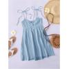 imageSOLY HUX Womens Tie Shoulder Cami Dress Spaghetti Strap Mini Summer DressesPlain Light Blue