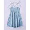 imageSOLY HUX Womens Tie Shoulder Cami Dress Spaghetti Strap Mini Summer DressesPlain Light Blue