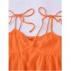 imageSOLY HUX Womens Tie Shoulder Cami Dress Spaghetti Strap Mini Summer DressesPlain Orange