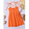 imageSOLY HUX Womens Tie Shoulder Cami Dress Spaghetti Strap Mini Summer DressesPlain Orange