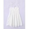 imageSOLY HUX Womens Tie Shoulder Cami Dress Spaghetti Strap Mini Summer DressesPlain White