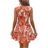 imageSOLY HUX Womens Boho Knot Back Sleeveless Swing Shift Dress Flounce Ruffle Hem Summer DressesOrange and White