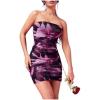 imageSOLY HUX Womens Floral Tube Dress Summer Strapless Bodycon Mini Dress Party ClubwearBlack Purple Floral