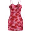 imageSOLY HUX Womens Summer Floral Corset Dress Spaghetti Strap Ruched Mesh Bodycon Vacation Mini DressesPink Printed