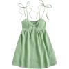 imageSOLY HUX Womens Tie Shoulder Cami Dress Spaghetti Strap Mini Summer DressesPlain Mint Green