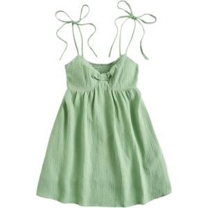 imageSOLY HUX Womens Tie Shoulder Cami Dress Spaghetti Strap Mini Summer DressesPlain Mint Green