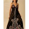 imageSOLY HUX Womens Boho Floral Print Maxi Dress Halter Backless Flowy Long Vacation Beach Summer DressesBlack Tribal