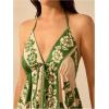 imageSOLY HUX Womens Boho Floral Print Maxi Dress Halter Backless Flowy Long Vacation Beach Summer DressesGreen Floral