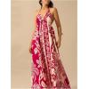 imageSOLY HUX Womens Boho Floral Print Maxi Dress Halter Backless Flowy Long Vacation Beach Summer DressesMulti Floral