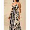 imageSOLY HUX Womens Boho Floral Print Maxi Dress Halter Backless Flowy Long Vacation Beach Summer DressesMulticoloured Floral
