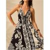 imageSOLY HUX Womens Boho Floral Print Maxi Dress Halter Backless Flowy Long Vacation Beach Summer DressesMulticoloured Floral