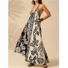 imageSOLY HUX Womens Boho Floral Print Maxi Dress Halter Backless Flowy Long Vacation Beach Summer DressesMulticoloured Floral