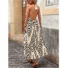 imageSOLY HUX Womens Boho Halter Neck Maxi Dress Sleeveless High Slit Backless Beach Vacation Flowy DressesApricot Chevron