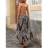 imageSOLY HUX Womens Boho Halter Neck Maxi Dress Sleeveless High Slit Backless Beach Vacation Flowy DressesBlack Chevron