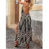imageSOLY HUX Womens Boho Halter Neck Maxi Dress Sleeveless High Slit Backless Beach Vacation Flowy DressesBlack Chevron