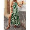 imageSOLY HUX Womens Boho Halter Neck Maxi Dress Sleeveless High Slit Backless Beach Vacation Flowy DressesGreen Chevron
