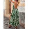 imageSOLY HUX Womens Boho Halter Neck Maxi Dress Sleeveless High Slit Backless Beach Vacation Flowy DressesGreen Chevron