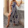 imageSOLY HUX Womens Boho Halter Neck Maxi Dress Sleeveless High Slit Backless Beach Vacation Flowy DressesMulticolor