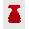 imageSOLY HUX Womens Off The Shoulder Ruffle Cocktail Dress 2025 Summer Wrap Dress Wedding Guest Graduation Prom DressesPlain Red