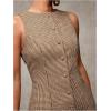 imageSOLY HUX Womens Plaid Button Down Dress Crew Neck Sleeveless Tie Back Work Office Mini DressesBrown Plaid