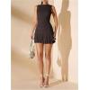 imageSOLY HUX Womens Sleeveless Ruched Layered Ruffle Hem Mini Dress Bodycon DressesPure Coffee Brown