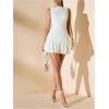 imageSOLY HUX Womens Sleeveless Ruched Layered Ruffle Hem Mini Dress Bodycon DressesPure White
