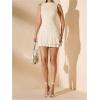 imageSOLY HUX Womens Sleeveless Ruched Layered Ruffle Hem Mini Dress Bodycon DressesSolid Apricot