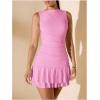 imageSOLY HUX Womens Sleeveless Ruched Layered Ruffle Hem Mini Dress Bodycon DressesSolid Light Pink