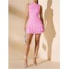 imageSOLY HUX Womens Sleeveless Ruched Layered Ruffle Hem Mini Dress Bodycon DressesSolid Light Pink