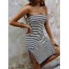 imageSOLY HUX Womens Strapless Tube Dresses Casual Summer Sun Dress Split Thigh Bodycon Midi DressesBlack White
