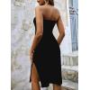 imageSOLY HUX Womens Strapless Tube Dresses Casual Summer Sun Dress Split Thigh Bodycon Midi DressesSolid Black